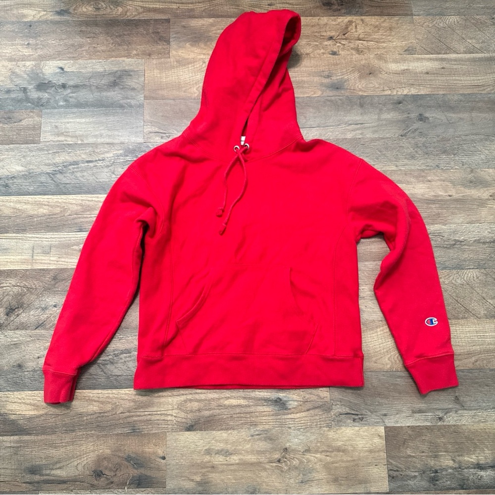 Champion vintage 90s Vibrant Red Reverse Weave Hoodie